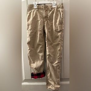 Gap BUFFALO PLAID FLANNEL LINED Lived In Khaki Pants